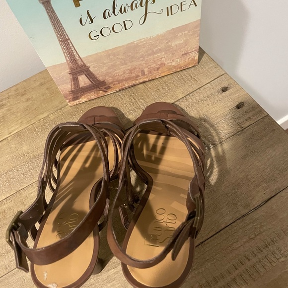 Franco Sarto brown leather platform heels size 8.5 - Picture 4 of 7